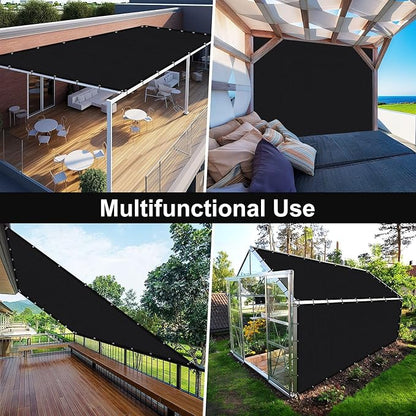 Artpuch 90% Sun Shade Cloth, 5 x 8 FT Pergola Shade Cover Canopy with Grommets, Sun Screen Fabric Tarp for Patio, Outdoor, Garden, Backyard, Black