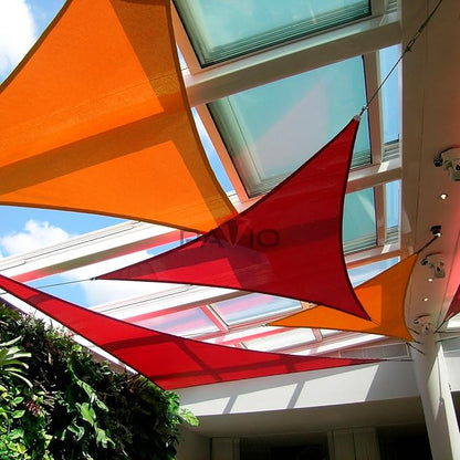 Patio Paradise 21' x 21' x 21' Sun Shade Sail Triangle Canopy Shade Cloth Fabric Sunlight Block Patio Pergola Cover HDPE Deck Awning for Outdoor Backyard Roof Shading, Red