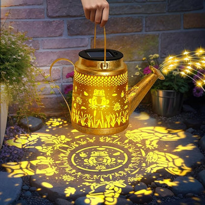 Solar Lanterns Outdoor Garden Decor, Mothers Day Gifts for Women Mom Grandma Birthday, Large Frog Hanging Watering Can with Shepherd Hook, Waterproof Garden Lights for Outdoor Yard Christma Gifts