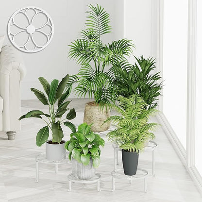 5 Pack Heavy Duty Metal Iron Plant Stand,Anti-Rust Iron Flower Pot Stand Holder for Multiple Display Plant Racks,Potted Plant Shelf for Living Room Balcony
