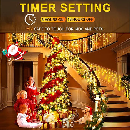 String Lights, 400 LED 33 ft Outdoor Color Changing Warm White to Multicolor