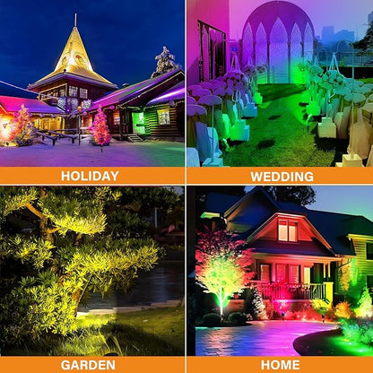 Low Voltage RGBW LED Landscape Lights Spot Lights Outdoor for Yard Garden Decor Spotlight, 12V-24V Low Voltage Landscape Lighting with 16 Color Changing and Remote IP68 Waterproof (12)