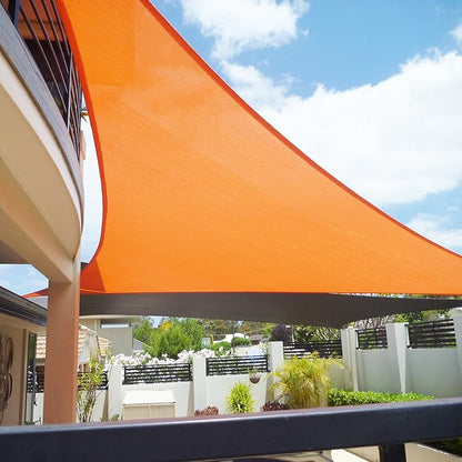 E&K Sunrise 12' x 12' x 12' Sun Shade Sail Triangle Canopy Shade Cover UV Block for Patio Backyard Garden Outdoor (Orange)