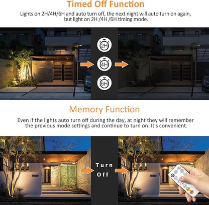MEIHUA Solar Spotlights Outdoor 2 in 1, Solar Powered Landscape Spotlights 2700K/4000K/6500K, 3 Brightness with Remote Control, IP66 Waterproof Solar Spot Lights Outdoor for Garden Pathway