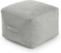 MeMoreCool Square Stuffed Pouf Ottoman Foot Rest, Floor Pouf Foot Stool with Foam Chunk Filling, Soft Stuffed Ottoman Footrest for Living Room, Light Grey