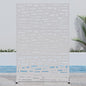 Casaphoria Metal Privacy Screen Outdoor, 72" H x 47" W Freestanding Decorative Privacy Screen for Patio Deck Balcony Garden with Stable Base, White-Gerald