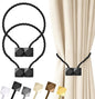 Hion Magnetic Curtain Tiebacks Black 2pcs, Curtain Tiebacks Buckles Holdbacks Holders Hooks Clip for Home Bedroom Office Decorative Curtain