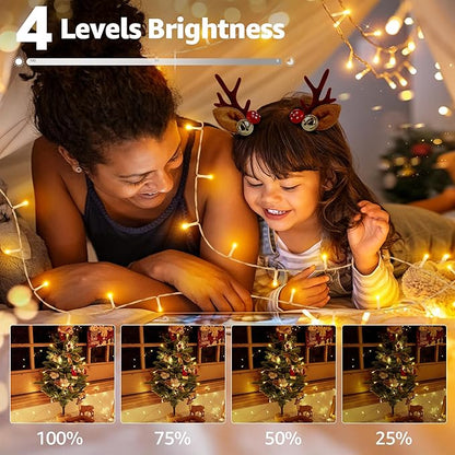 String Lights, 196 FT, 600 LEDs, Warm White, IP44 Waterproof