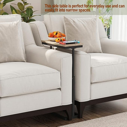 TUTOTAK End Table, Side Table, Tall Couch Table, Sofa Table, Living Room, Bed Room, Greige TB01BG083