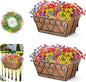ZeeDix Railing Planter Boxes with Artificial Flowers, 2 Pack 16 Inch Window Box Planter with 24 Pack Fake Flowers for Deck Porch Patio Balcony Garden Home Decor
