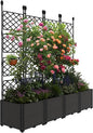 4 PCS Raised Garden Bed with Trellis,63" H Vertical Planter Box with Drainage Holes for Climbing Plants, Patio Privacy Screen & Balcony Garden