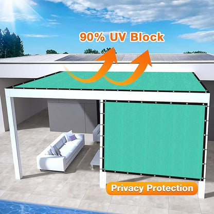 Artpuch Outdoor Pergola Shade Cover 4' X 13' Sun Shade Cloth with Grommets, 90% UV Protection Canopy Patio Privacy Screen (Customized Available) GN107, Turquoise