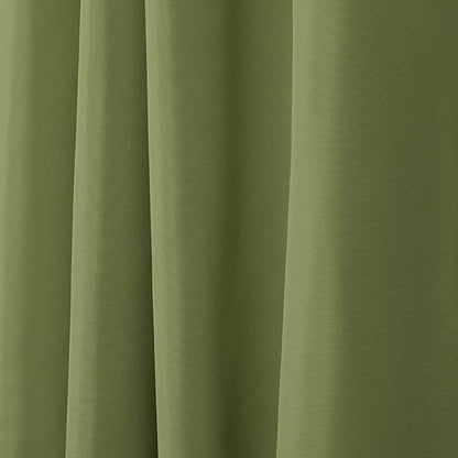 NICOLE MILLER NEW YORK Canvas Indoor/Outdoor Grommet Top Curtain Panel Pair, 54"x96", Green Apple