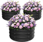 ZXZYHFTY Round Galvanized Raised Garden Bed kit,Black Outdoor Garden Raised Planter Box, Round Large Metal Raised Garden Beds for Vegetable 2 * 2 * 1ft 3 Pcs