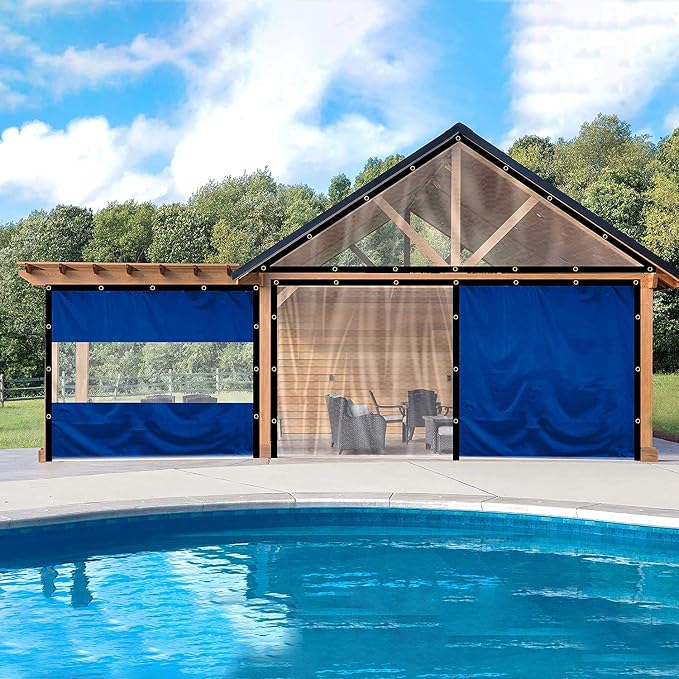 Covers & All Outdoor Clear Panel Curtain, 12 oz Vinyl Outdoor Curtains - Image 4