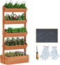 Vertical Wooden Raised Garden Bed Planters Wood Planter Kit Plant Stand Flower Rack Planter Box Gardening for Plants Herbs Flowers Vegetables Outdoor Indoor Freestanding (Orange 5-Tier)