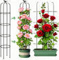 6.2ft Garden Obelisk Trellis for Climbing Plants Rustproof Metal Pipe with Heavy Duty Plastic Coated Garden Outdoor Indoor Potted Plant Support for Clematis Vine Jasmine Support