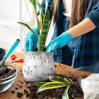 6 Inch Ceramic Plants Pots Vintage Ceramic Flower Planters Crackle Glaze Finish Flower Pots Decorative Floral Vintage Planters for Living Room Garden Home Decor Gifts(Cute)