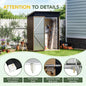 Outdoor Storage Shed, 5x3 ft Brown Steel, Lockable Doors