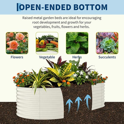 Garvee 2 Pack Galvanized Raised Garden Beds - 8x4x2ft Planter Box for Vegetables, Flowers, Rust-Resistant Garden Box, Easy Assembly Raised Beds, Durable Planters for Outdoor Plants, Beige