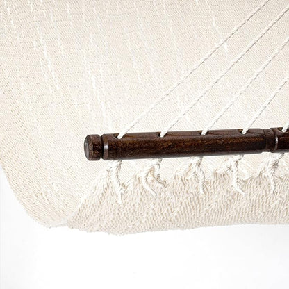 Lazy Daze Hammocks 10.5 FT Double 2 Person Caribbean Rope Hammock, Hand Woven Polyester Hammock with Spreader Bars, for Outside Outdoor Backyard Patio Poolside, 450 LBS Capacity, Cream