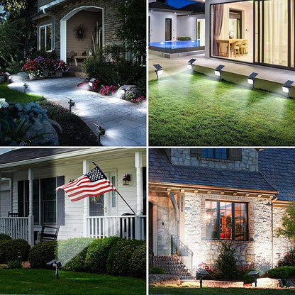 Solar Spot Lights Outdoor, [27 LED/2 Pack] Adjustable Solar Lights Outdoor Waterproof IP65, Solar Powered Landscape Spotlights 3 Lighting Modes for Yard Garden Outside(Cool White)
