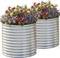AHEONLAR 2 Pack 3x3x3ft Round Galvanized Raised Garden Bed Outdoor Metal Planter Bed Box for Vegetables Gardening