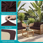 Cushion Covers, 14 Pack Stretch Microfiber, Coffee Jacquard Check