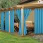 HolidayIdeas Waterproof Outdoor Curtains for Patio, 6 Panels - 54x108 Inches - Weatherproof Privacy Outsides Curtains for Backyard Porch Gazebo, Sunlight & UV Blocking (Teal, Grommet Top)
