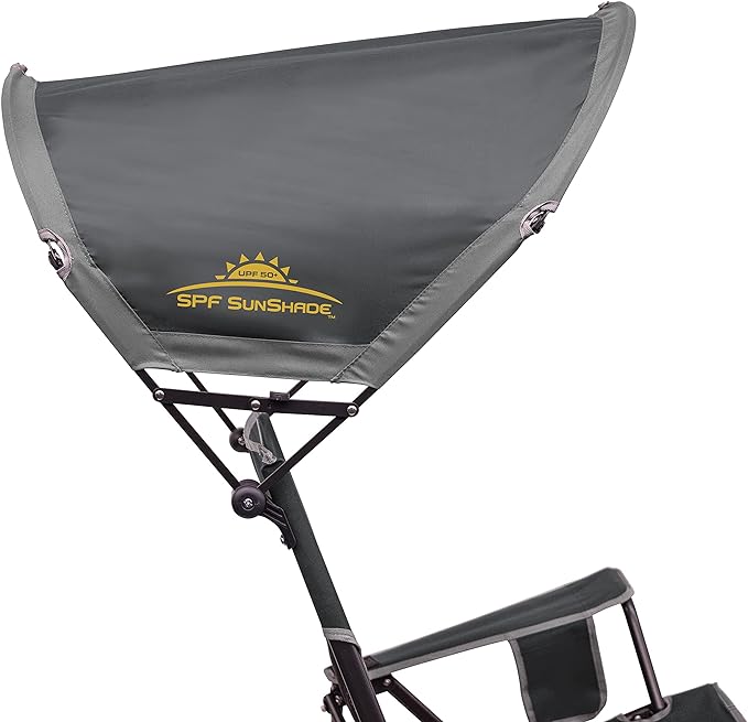 Rocking Chair with Adjustable UPF 50+ Canopy in Grey Alloy Steel