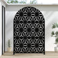 Casaphoria 72" H x 47" W Arched Metal Privacy Screen - Elegant Freestanding Outdoor Screen for Deck, Patio & Balcony - Versatile Decorative Privacy Panels for Home & Garden Use (Black-Star)