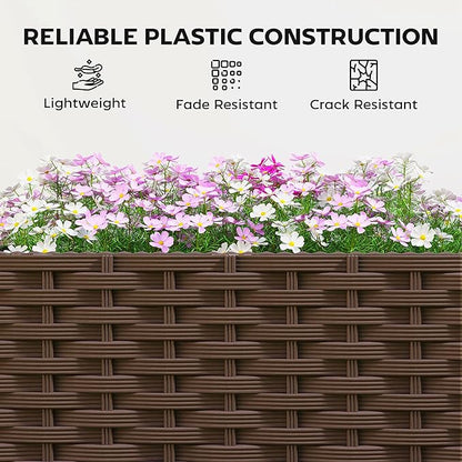 Outsunny Raised Garden Bed with Trellis, 46.5" Tomato Cage with Crop Cage, Self Watering Planter Box with Drainage Holes and Plugs for Outdoor Patio Climbing Plants, Vines, Vegetables, Flowers, White
