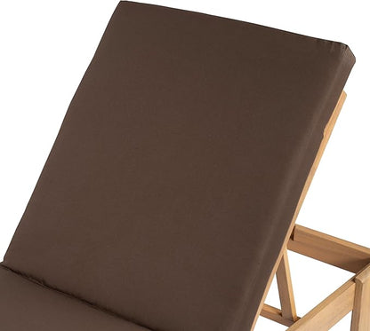 Christopher Knight Home Duska Acacia Wood Chaise Lounge Chair Set of 2, Patio Outdoor Chaise Lounge with Cushions, Adjustable Backrest Single Lounge Sofa, Garden Poolside Backyard Seating, Teak+Brown