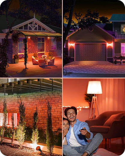 EDISHINE PAR38 Orange LED Flood Light Bulbs Outdoor, Dimmable LED Light Bulb, 18W(120W Equivalent), Outdoor Weatherproof Light Bulb, E26 Base, 2 Pack