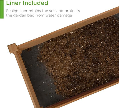 Best Choice Products 8x2ft Outdoor Wooden Raised Garden Bed Planter for Vegetables, Grass, Lawn, Yard - Acorn Brown