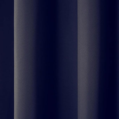 TOWN & COUNTRY BASICS Cabana Solid Heavyweight Indoor Outdoor Curtains, Light Filtering Opacity with Grommet Top, Water Repellent, 2-Pack Set, 54"x108", Dark Navy