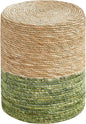 Wimarsbon Ottoman Poof, Natural Seagrass Poufs, Hand Weave Round Footstool, Pouffe Accent Chair, Sitting Braided Footrest W/Jute Cover, Outdoor Ottomans for Living Room, Bedroom