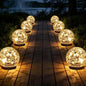 Solar Globe Lights Outdoor Waterproof-Solar Balls Garden-Cracked Glass Ball Solar Lights Outdoor-Solar Orbs Outside-Outdoor Decorations Patio & Yard Lawn Backyard Decor