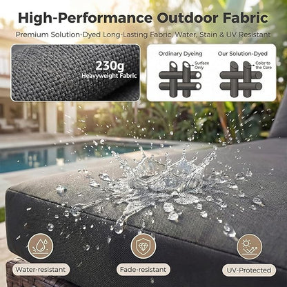 NICESOUL 11 Pcs Modern Outdoor Patio Sectional Furniture Set with Fire Pit Table, 29.3'' High Back Conversation Sets with Firepit, Cozy Large U-Shaped L-Shape Couches, Brown Rattan and Gray Cushion