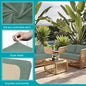 Cushion Covers 12-Piece Stretch Outdoor Sofa Covers, Cyan Jacquard Check