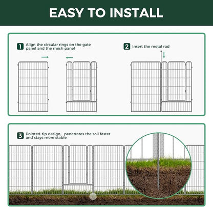 FXW Garden Fence Outdoor for The Yard – 45in x 18.2ft Heavy Duty Metal Animal - Image 5