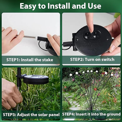 6-Pack Garden Solar Lights, 48 LED Solar Lights Outdoor for Garden Decor, Waterproof Firefly Light Outdoor (Sway by Wind), Swaying Light for Outside Yard Pathway Landscape Decorations (Warm White)