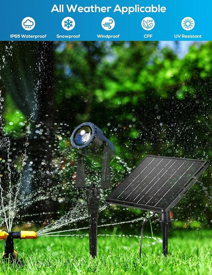 ZYAN Solar Color Changing RGB Spotlights with Remote, 12000mAh Separate Monocrystalline Panels & USB-C Powered, Auto On Off, Outdoor IP65 Waterproof for Patio Yard Path (100 Lumens × 8 Pack)