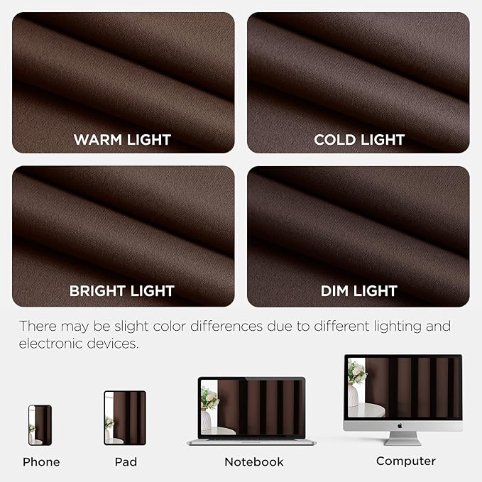 Joydeco Blackout Patio Sliding Door Curtains 84 Inches Long, Grommet Privacy Room Divider Curtains, Extra Wide Thermal Blackout Drapes for Bedroom Living Room (Chocolate, 100Wx84L, 1 Panel)