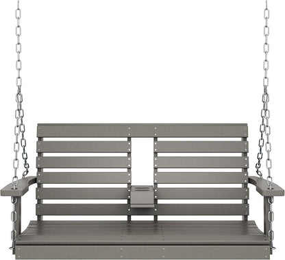 KINGYES Outdoor Hanging Porch Swing, 2 Seat Patio Chair - Image 9