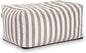 Jaxx Leon Outdoor Bean Bag Ottoman, Taupe Striped