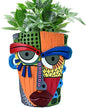 Abstract Face Planter Pots for Plants,Hand-Painted Colorful Flower Pots with Drainage, Indoor Outdoor Garden Decor Gift(Modern,Large)