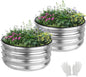 2 Pack 2x2x1ft Round Galvanized Raised Garden Bed Kits, Raised Garden Beds Metal Planter Outdoor Easy Assembly Garden Bed for Planting Vegetables, Fruits & Flowers, Sliver