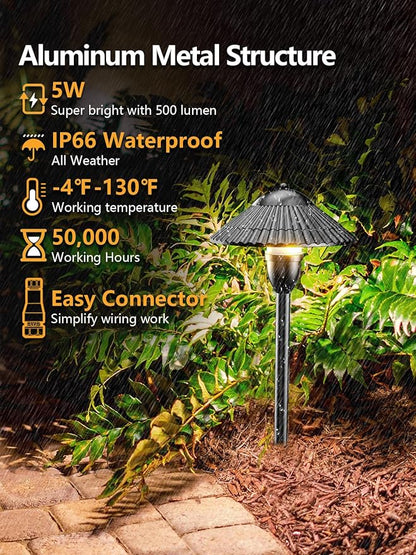 ZUCKEO LED Landscape Lighting Low Voltage Pathway Lights 12V 24V Landscape Light Kit, Outdoor Aluminum Landscape Spotlights Path Lights Waterproof for Garden Yard House Decoration(12Pack)