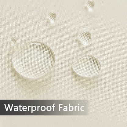 SpaceDresser Waterproof Outdoor Sheer Curtains for Patio - 2 Panels Rod Pocket Indoor Voile Sheer Curtain for Living Room,100W x 120L inch, Ivory